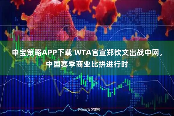 申宝策略APP下载 WTA官宣郑钦文出战中网，中国赛季商业比拼进行时